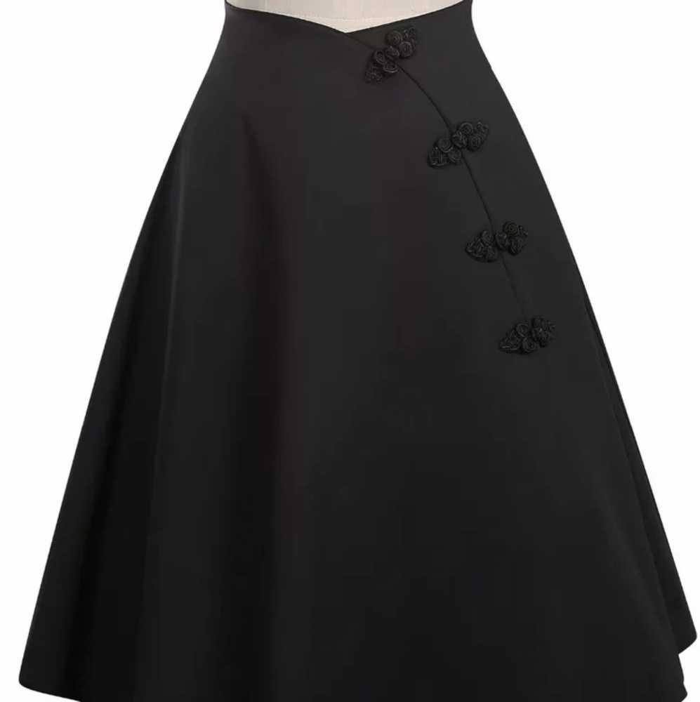 BN Never Worn Asian Style Midi Skirt Black XS
